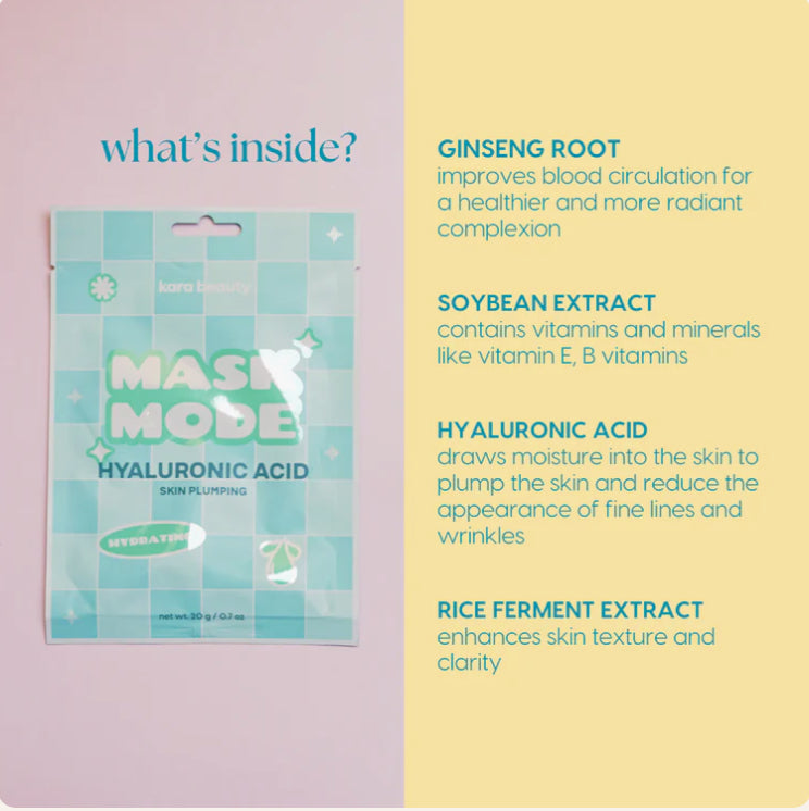 Kara Beauty Hyaluronic Acid Skin Plumping Mask