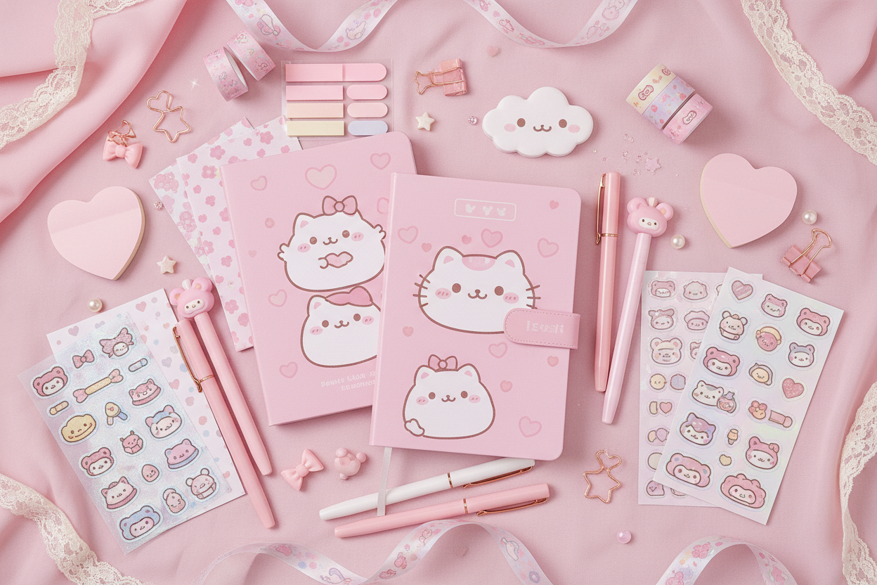 Cute pink stationery Sanrio inspired 